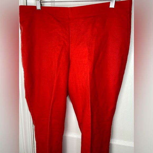 CROSBY 12 Designer Vibrant Red Dress Skinny Pants with Pockets - Picture 9 of 9